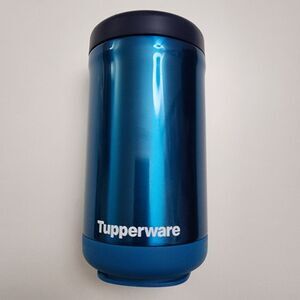 Tupperware Peacock Blue Insulated Soup Mug Travel Jar NEW